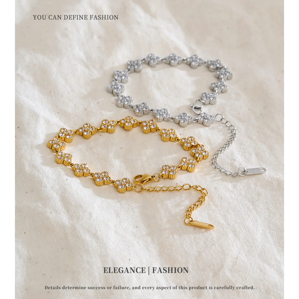 NiNice 316L Stainless Steel Bracelet Cubic Zirconia Exquisite Temperament Popular Fashion Simple Selection Jewelry Wholesale