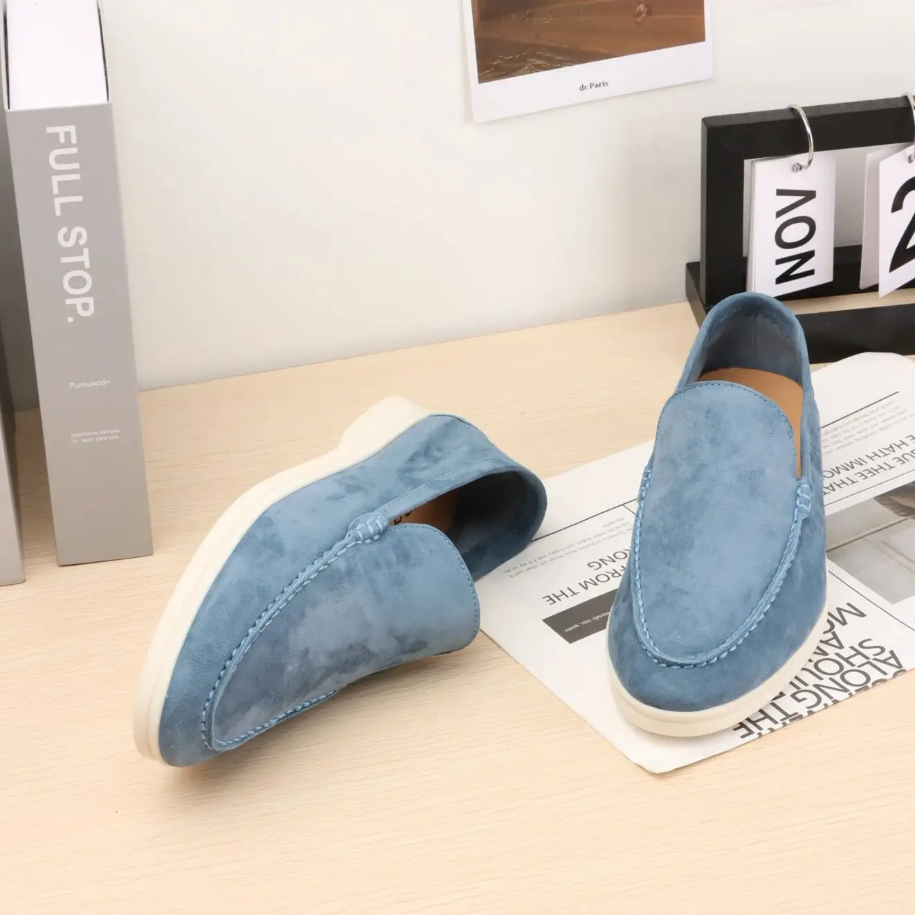 No logo Italian Designer Suede Men's Loafers 2025 Summer Top Quality Men Flat Shoes Comfortable Casual Lazy Driving Shoes