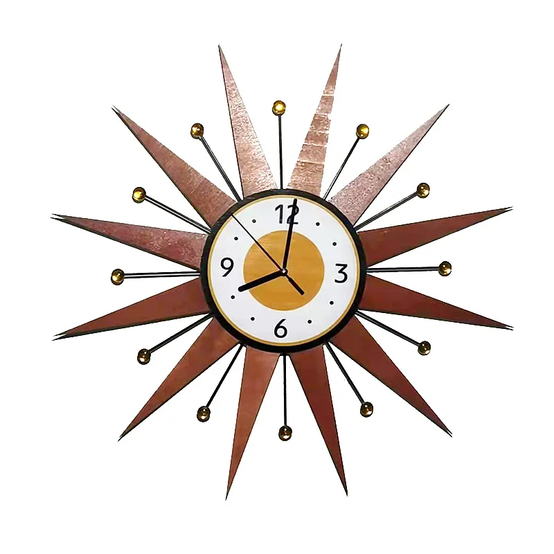 Nordic Wall Clock - Simple Creative Living Room Decor, Retro Light Luxury Hanging Clock for Home