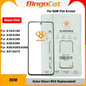 Novecel 10pc A17 A07 A26 A36 A56 Screen Touch Panel Glass+OCA Replacement For Samsung Galaxy S24 S25 A25 A35 A55 S23FE S20FE A52