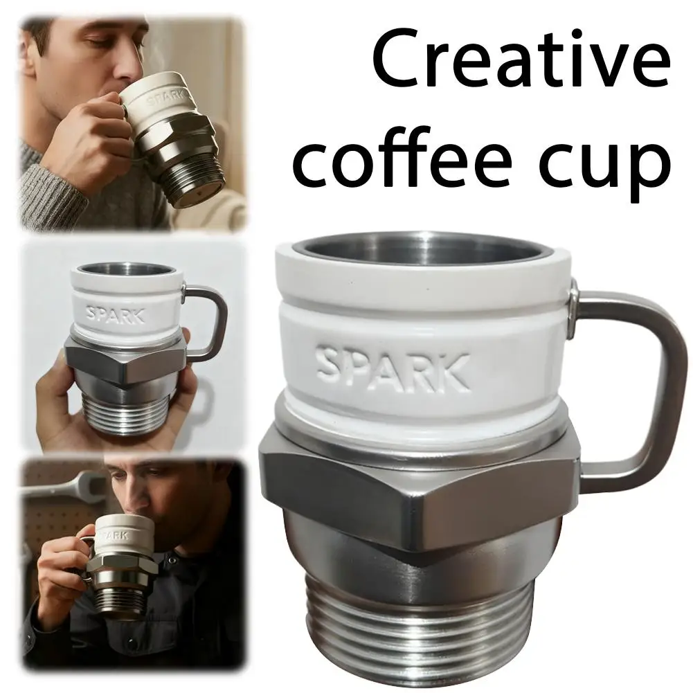 Novelty Spark Plug Coffee Mug Engine Spark Plug Design Cup for Coffee, Milk Gift For Car Enthusiasts And Collectors