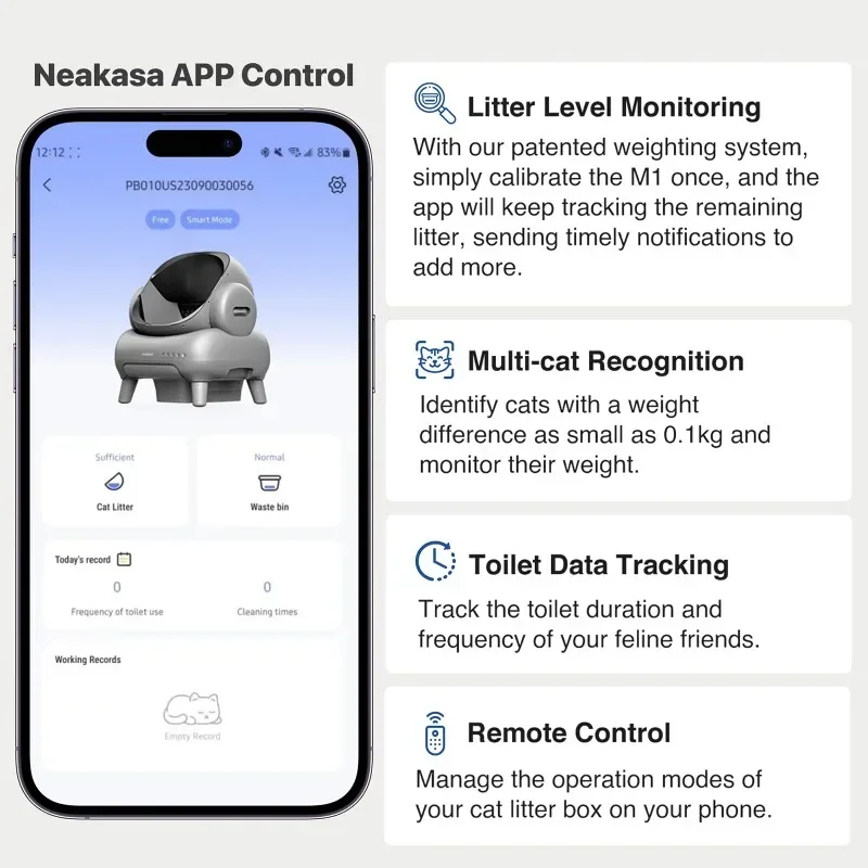 Origin Neakasa M1 Large Low noise Odor Eliminator App Control Intelligent Electric Self Cleaning Smart Automatic Cat Litter Box