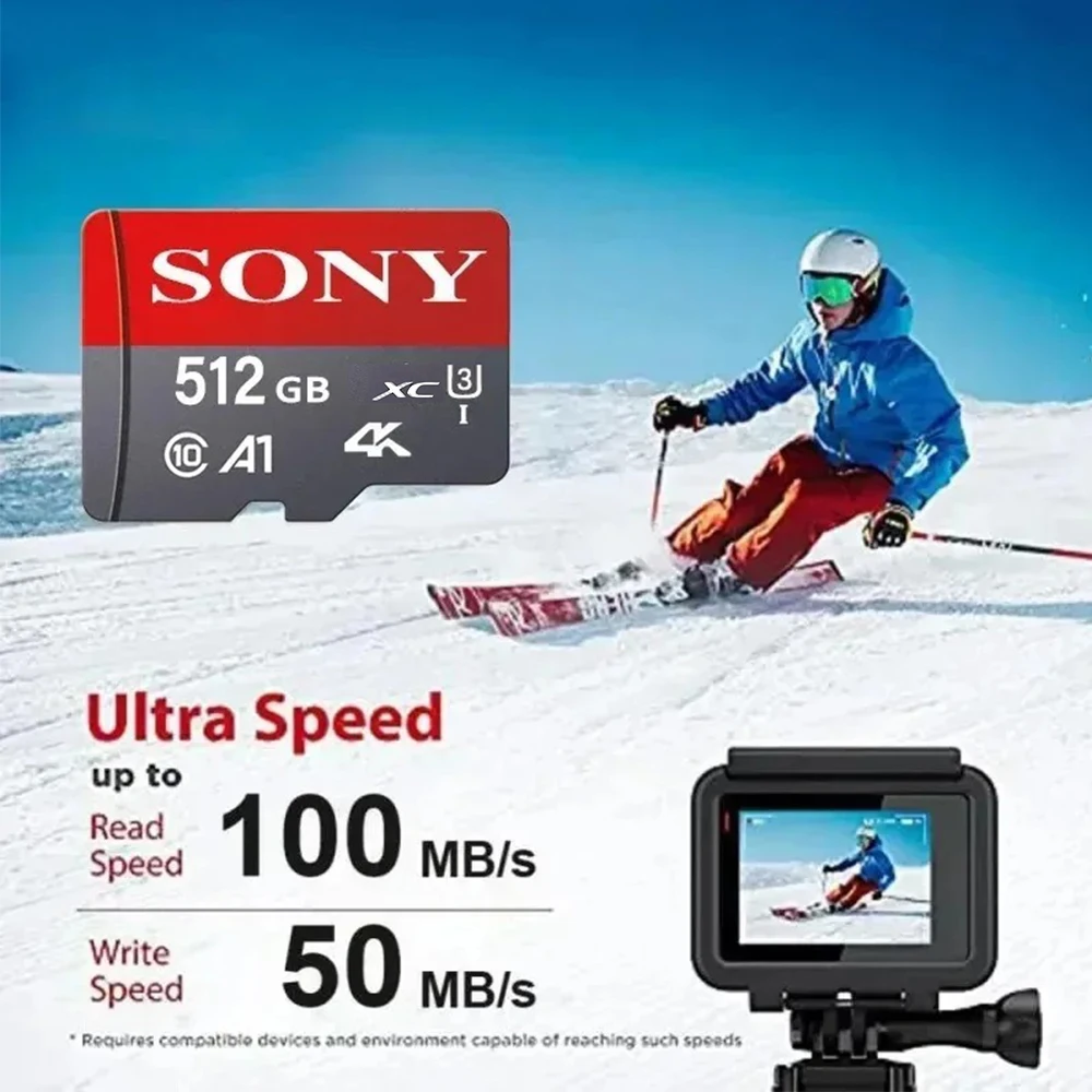 Original-Sony Micro SD Card 1TB 512GB High Speed Memory Card 256GB 128GB 64GB Class TF Cards for Drone Equipment Audio Switch