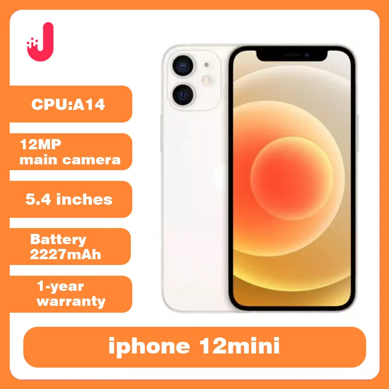 Original iPhone 12 Mini 5G Mobile phone 4GB&64/128/256GB IOS A14 5.4'' Dual 12MP Cellphone iphone12mini