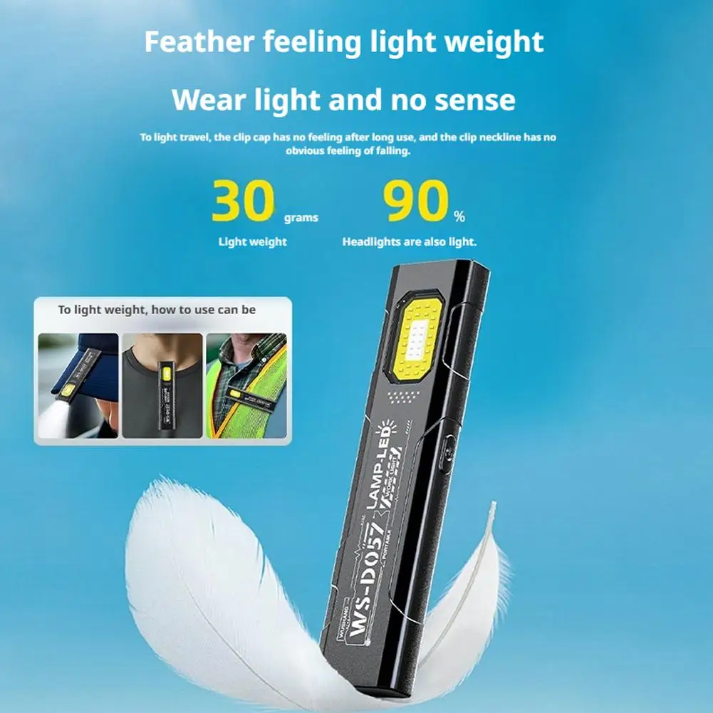 Outdoor LED Flashlight 550Lm Portable Mini Torch Light Pocket Lantern Flood Work Light with 5 Modes