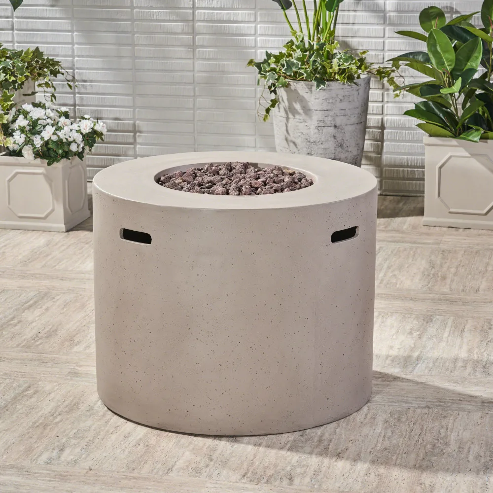 Outdoor Round MGO Fire Pit 31" 40000 BTU Propane Fire Table Heater for Patio Garden Decor