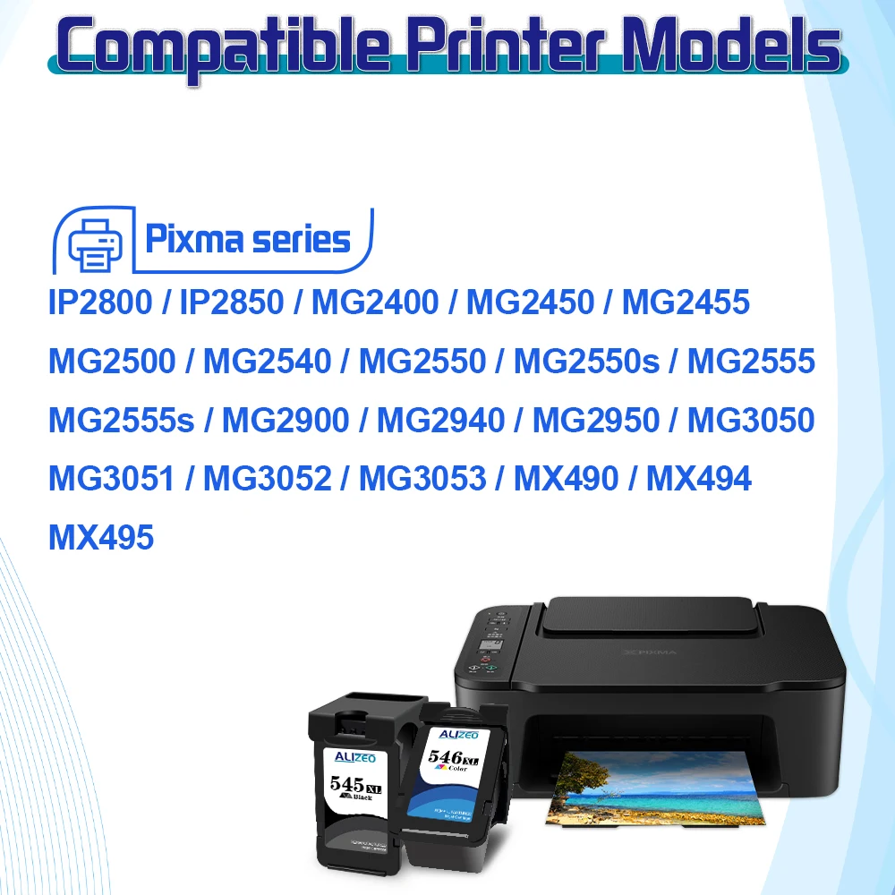 PG 545 CL546 XL Ink Cartridge Replacement For Canon 545 546 XL Compatible IP2800 IP2850 MG2400 MG2450 MG2455 Printer