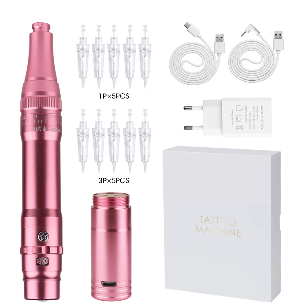 PMU Permanent Makeup Machine - Microblading Machine, Eyebrow Tattoo Machine Lip,Wireless Machine Kit Achieve Flawless Results