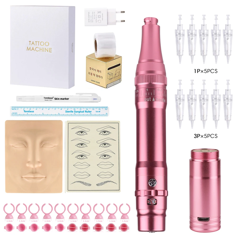 PMU Permanent Makeup Machine - Microblading Machine, Eyebrow Tattoo Machine Lip,Wireless Machine Kit Achieve Flawless Results