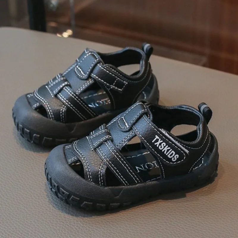 PU Leather Summer Sandals For Children Hollow Out Breathable Boy's Girl's Sport Sandal Anti-slippery Casual Kid's Footwear