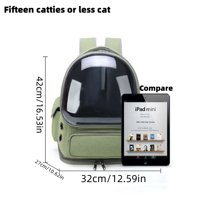Pet Cat Carrier Bag Outdoor Travel Backpack for Cats Small Dogs Breathable Cat Carrying Bag Pet Supplies Transparent