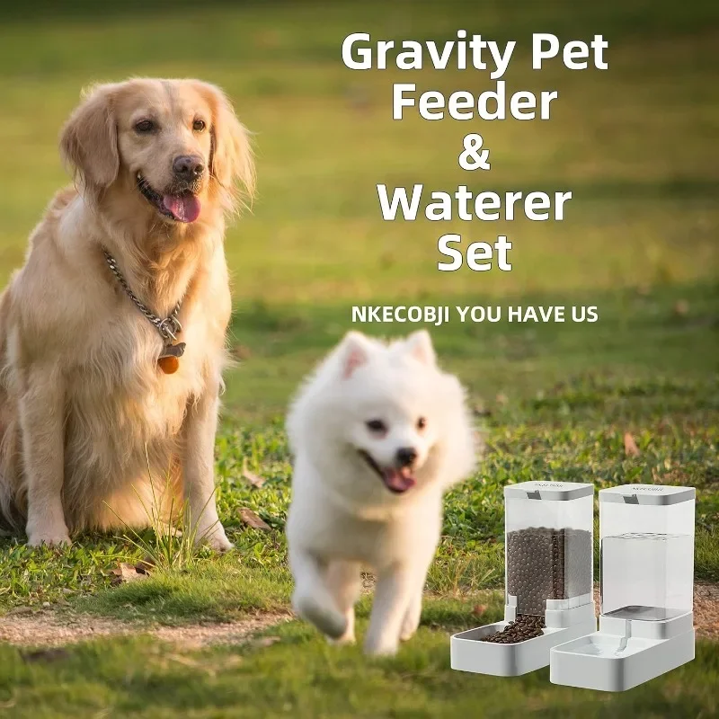 Pet Feeders and Drinkers Large Capacity Food Storage Dispenser Containers Durable Gravity Feeding Stations For Dogs And Cats