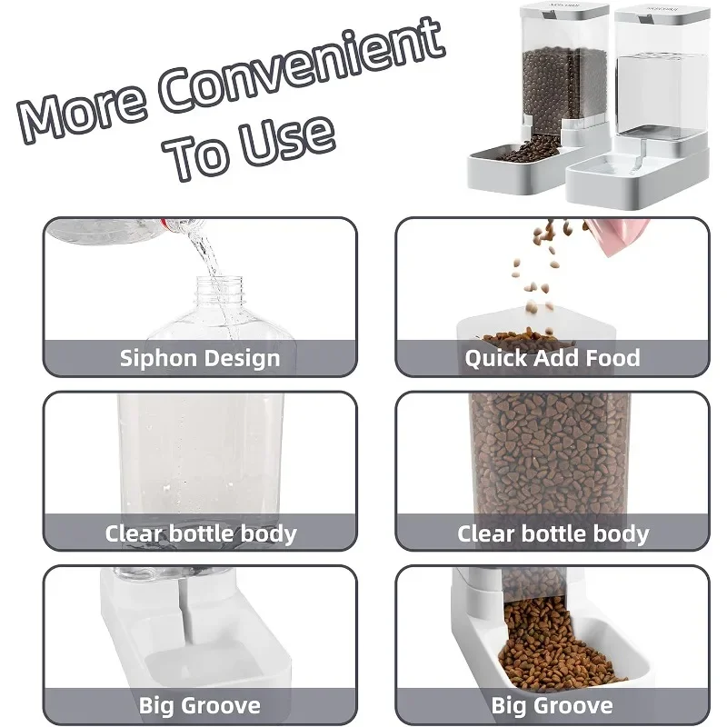 Pet Feeders and Drinkers Large Capacity Food Storage Dispenser Containers Durable Gravity Feeding Stations For Dogs And Cats