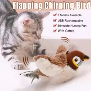 Pet Toy cat Plush toy emulates the sound bird to amuse the cat elastic rope to relieve boredom and resist scratching and biting