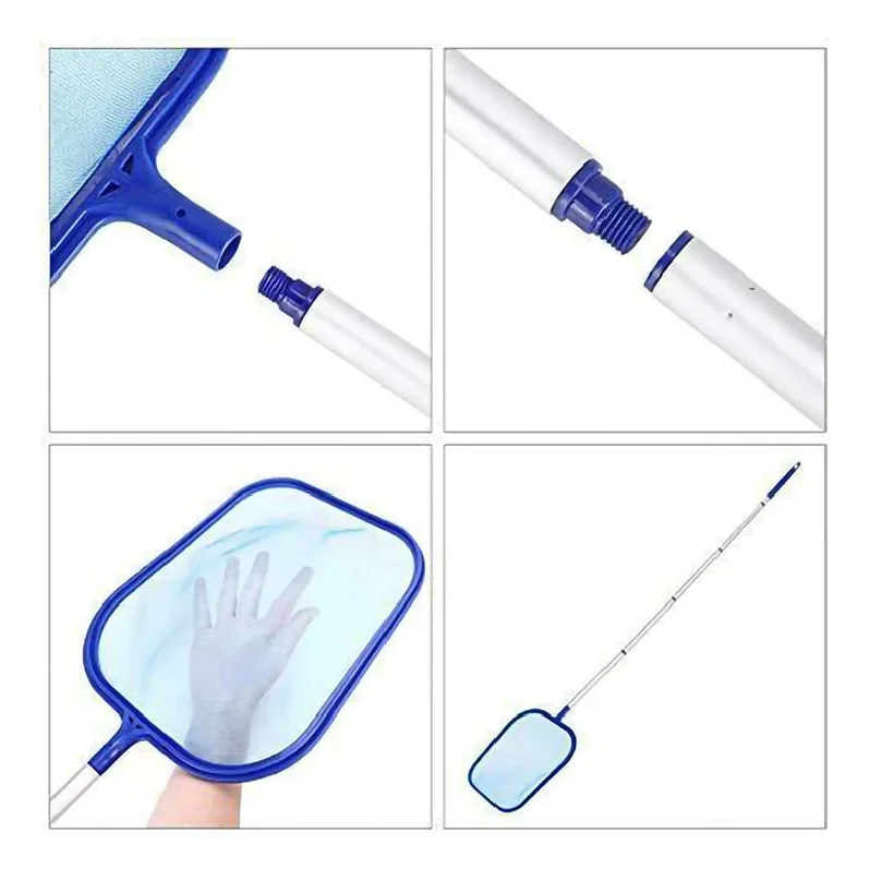 Pool Skimmer Net with 5 Aluminum Pole Sections 64'', Cleaning Leaf of Swimming Pools, Spas, Hot Tubs and Fountains