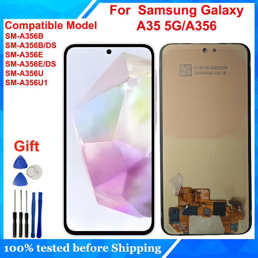 Pop For Samsung Galaxy A35 5G Display Touch Screen Digitizer Assembly Replacement Accessory A356E A356U A356B With Frame LCD Pan