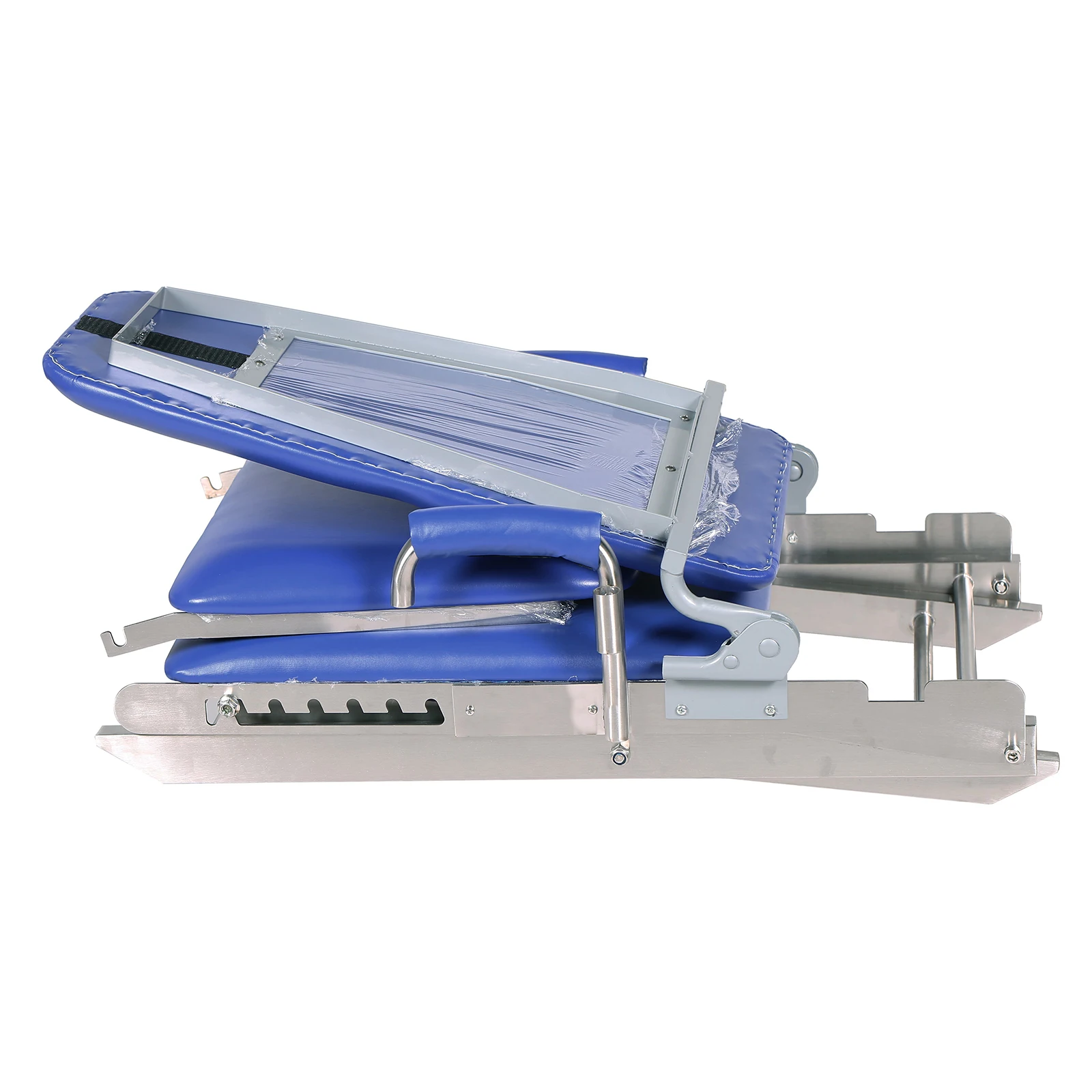 Portable Dental Chair Mobile Exam Folding Silla Adjustable Heights With Lumbar Support+LED Light Lamp+Tray ﻿