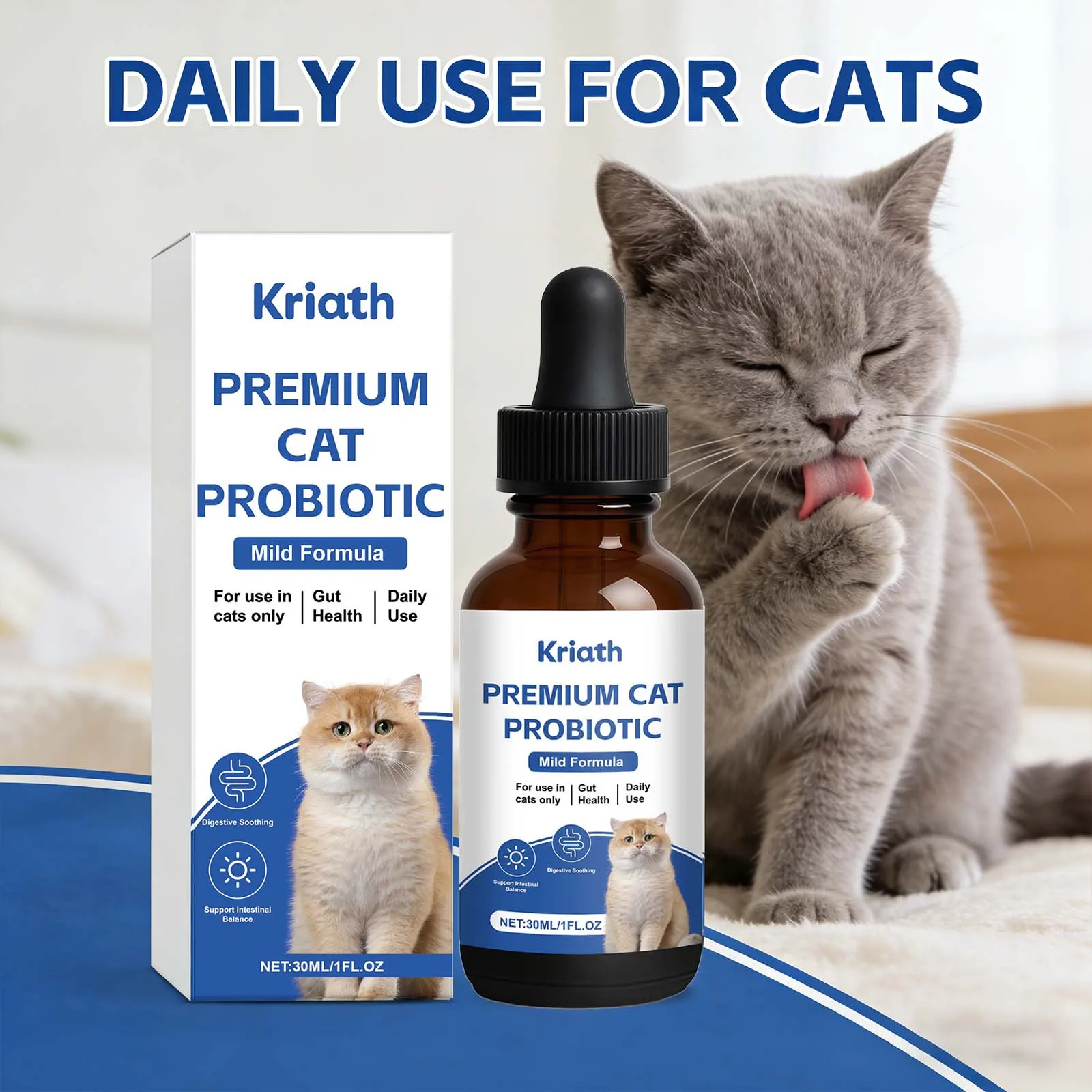 Premium Cat Probiotic Promote Digestion Soothing Support Intestinal Balance Maintains Healthy Gut Microbiota Cat Probiotic Drops