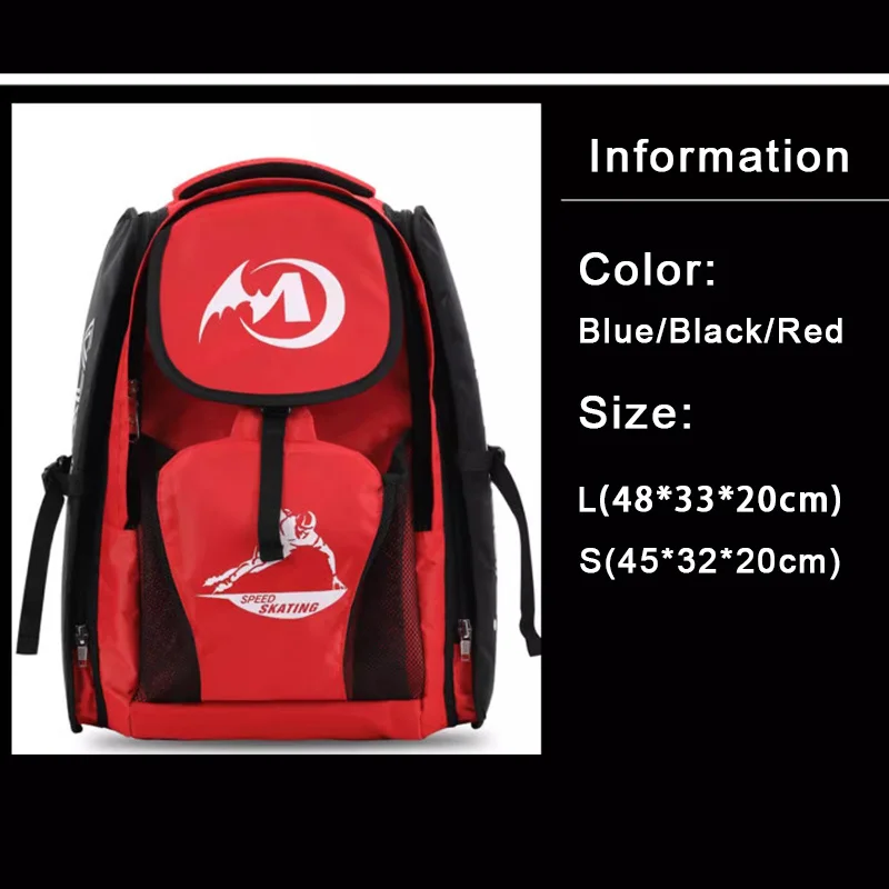 Professional Roller Skates Backpack, 4 Wheels Patins Bag, 3X110mm 4X100mm 4X110mm Wheel Container Speed Slalom Inline Skates Bag