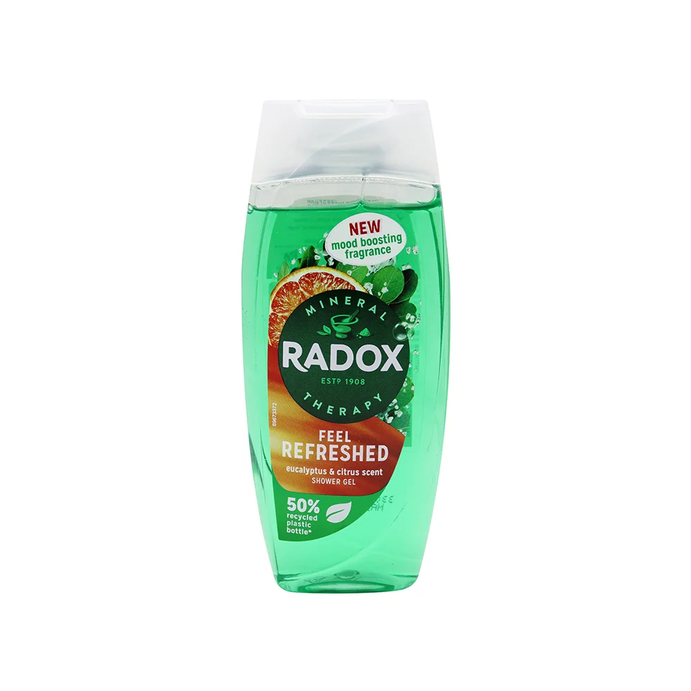 Radox Feel Refreshed Shower Gel 225ml, Eucalyptus and Citrus Body Wash, Energising Daily Skin Cleanser