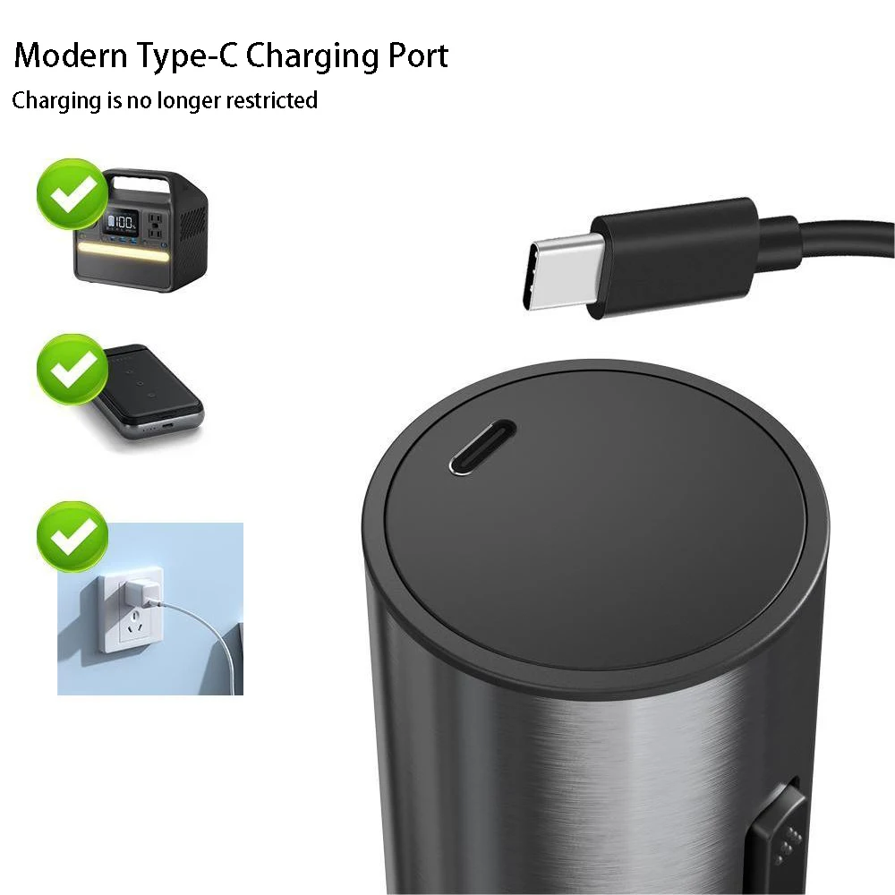 Rechargeable Electric Wine Opener Set Automatic Electric Wine Opener with Stand Metal Opener with Foil Cutter, Pourer, Stopper