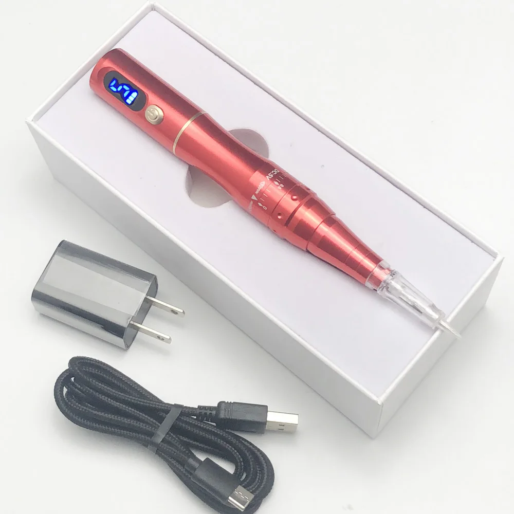 Red LED Wireless Permanent Makeup Machine Tattoo Pen For Eyebrow Lips Beauty