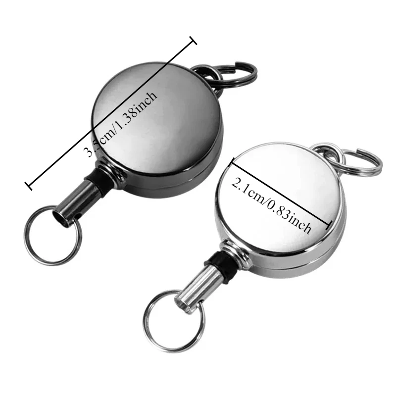 Retractable Key Chain Key Chain Pull Back Recoil Movement Key Ring Anti-lost ID Card Holder Anti-theft Chain Organizer
