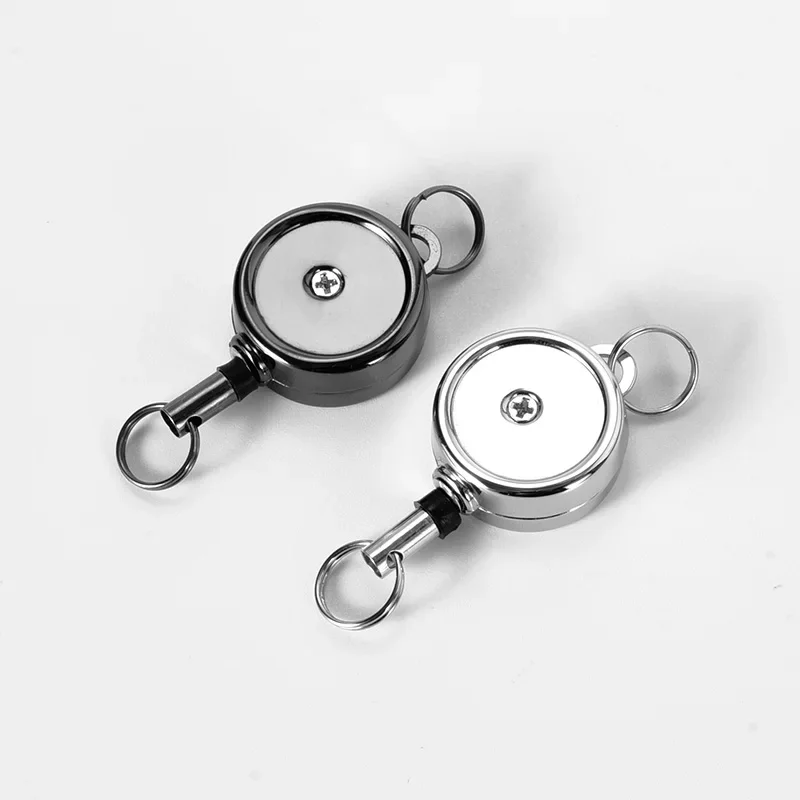 Retractable Key Chain Key Chain Pull Back Recoil Movement Key Ring Anti-lost ID Card Holder Anti-theft Chain Organizer