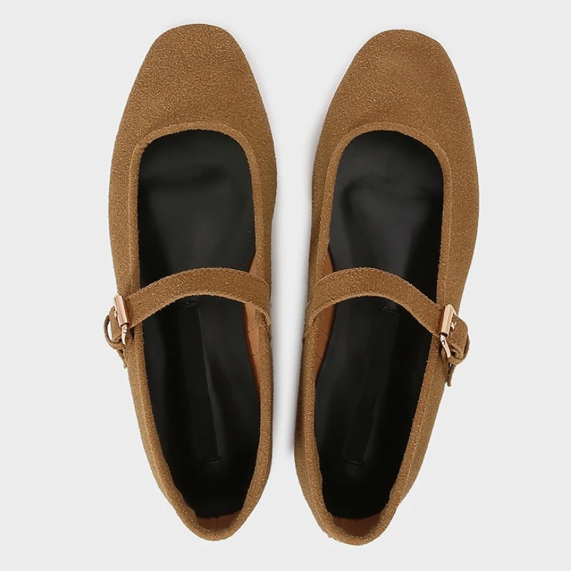 Retro Women Flats Shoe Fashion Suede Mary Jane Shoes Exquisite French Style Casual Shoes for Woman Designer Shoes Zapatos Mujer