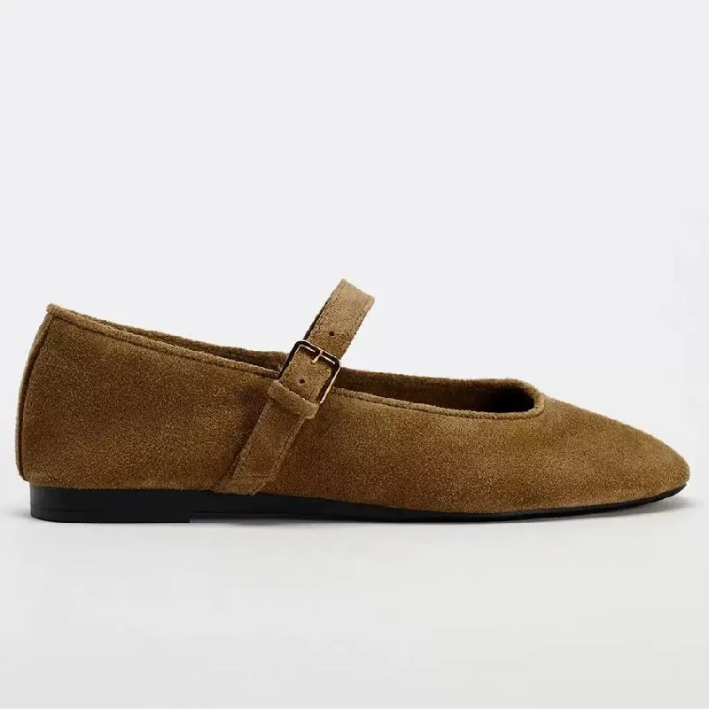 Retro Women Flats Shoe Fashion Suede Mary Jane Shoes Exquisite French Style Casual Shoes for Woman Designer Shoes Zapatos Mujer
