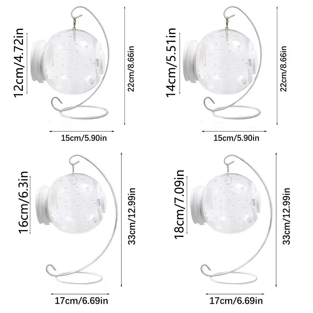 Round Clear View Bird Cage with Standing Hook Large Capacity Hang Birdcage with Metal Holder Ventilate Detachable