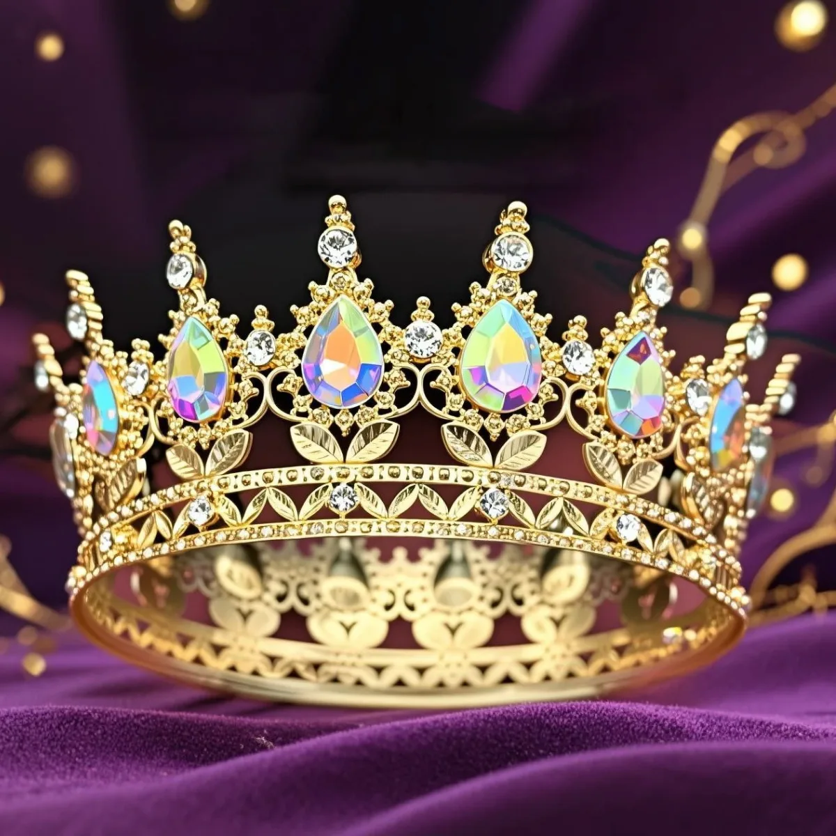 Round Tiaras and Crowns for Women Princess Wedding Party Birthday Cake Crown Full Round Diadem Hair Jewelry Accessories