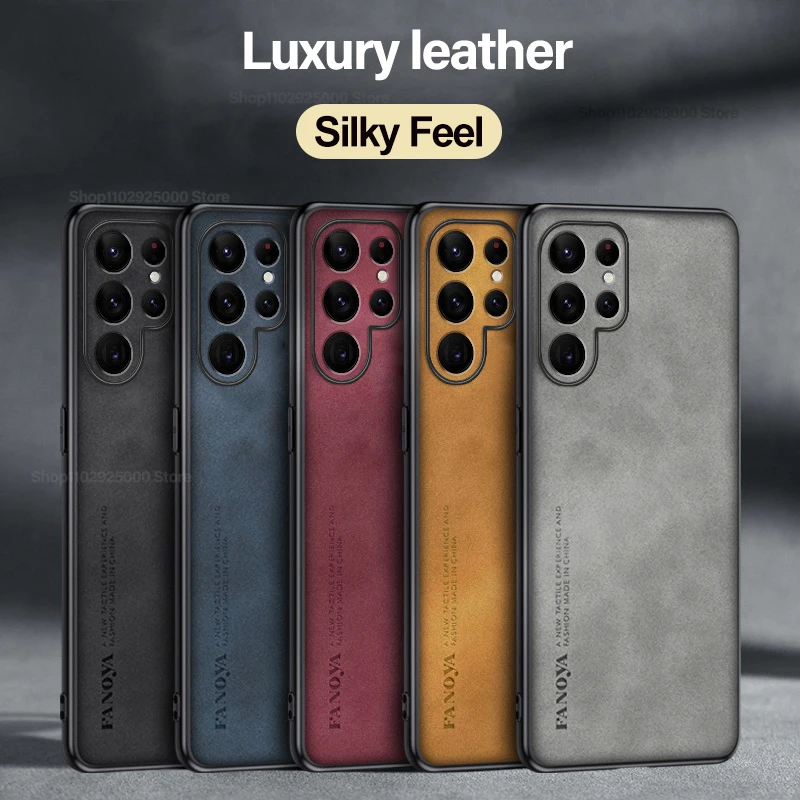 S26 S25 Ultra Plus Case Luxury Sheepskin Leather Phone Case For Samsung Galaxy S26 S25 S24 S23 S 26 Ultra Plus Cases Back Cover