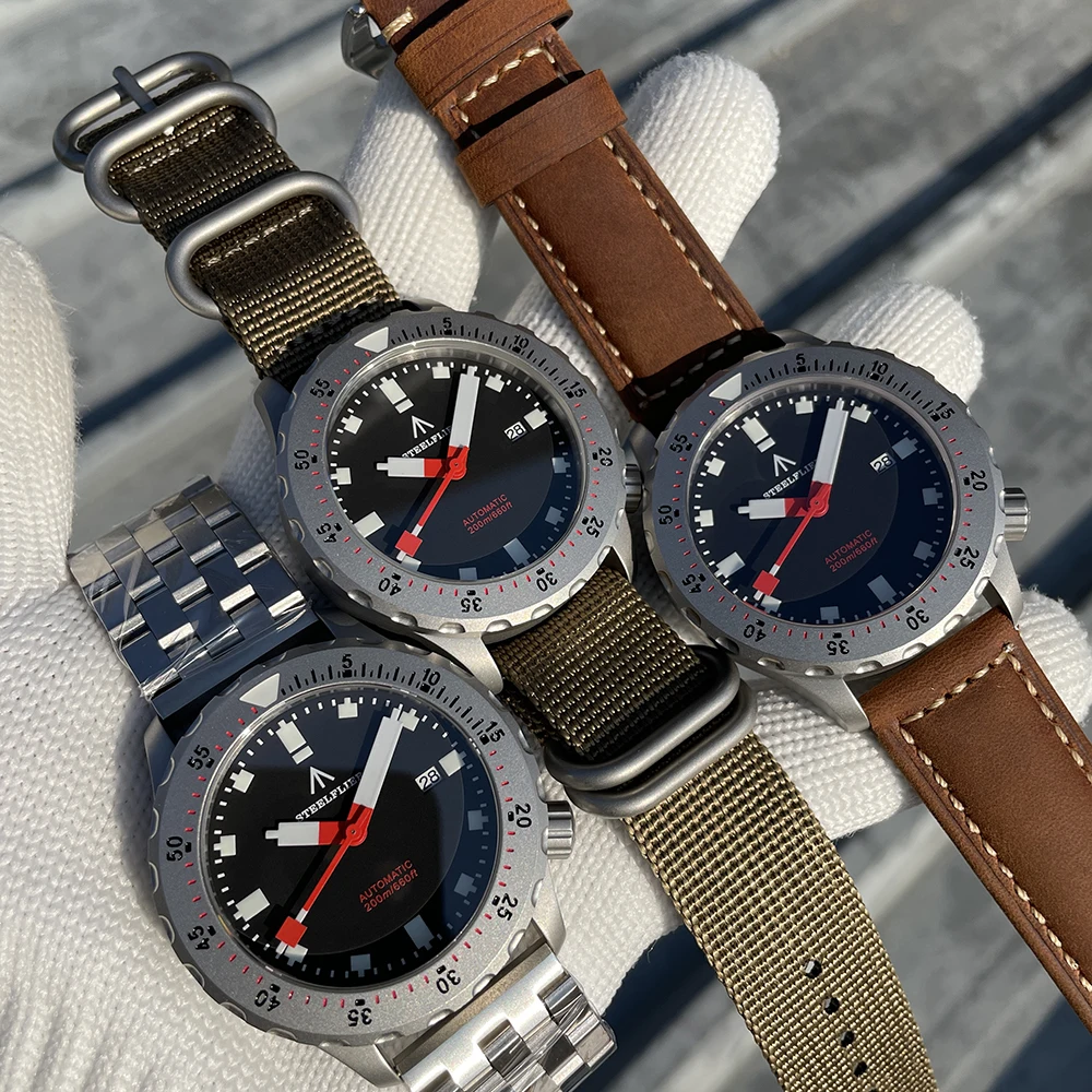 STEELFLIER Official SF752 Luxury Big Mechanical Dive Wristwatch Sapphire Crystal NH35 Movt BGW9 Luminous 20Bar Waterproof Watch