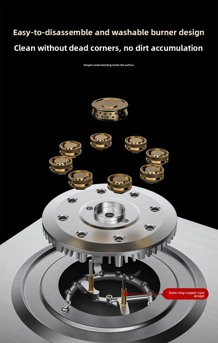 Sakura High Power Gas Stove Double Burner Natural Gas Kitchen Tabletop LPG Embedded Energy Saving