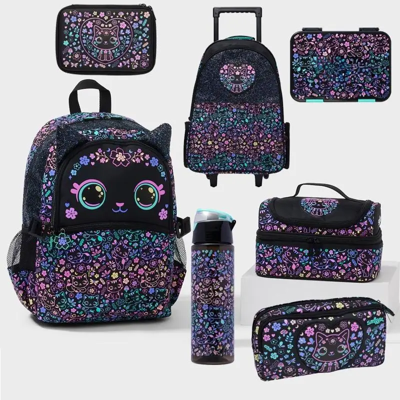 Schoolbag Primary and middle school students big eye cat gradual change cat schoolbag girl backpack trolley schoolbag backpack