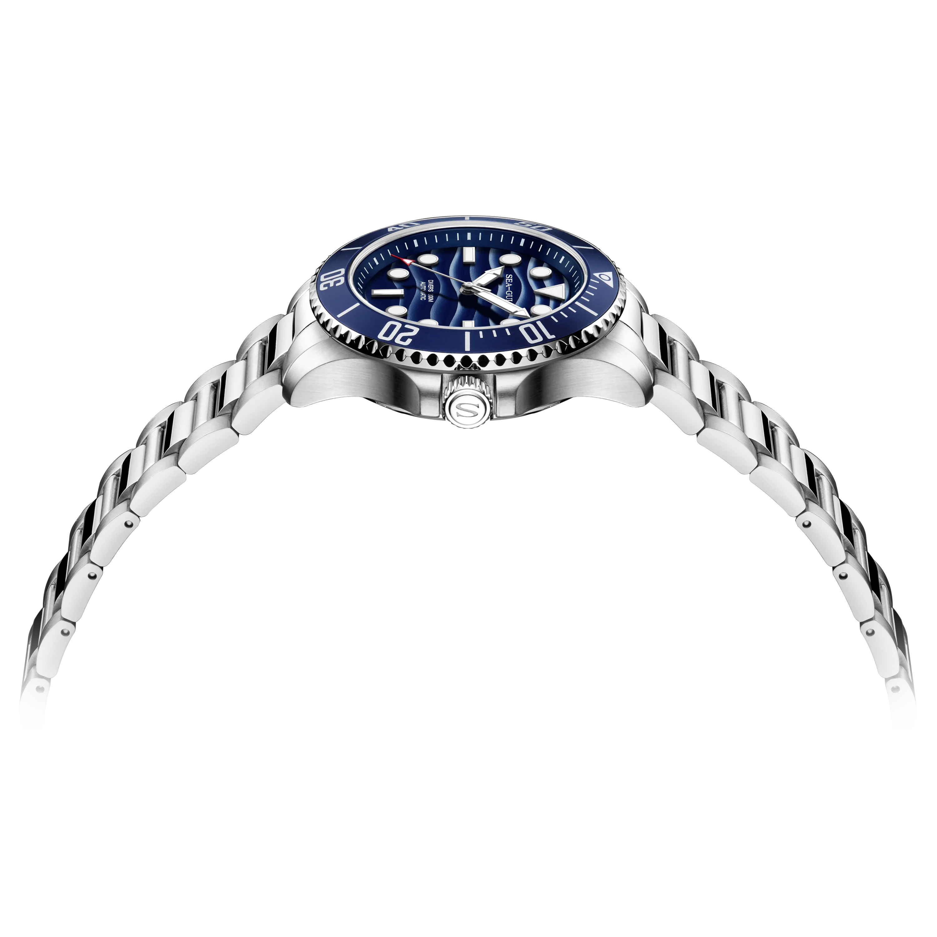 Seagull Ocean Series Automatic Man Mechanical Wristwatches Wave Dial Calendar 200m Waterproof Luminous Diving Watch reloj 6203