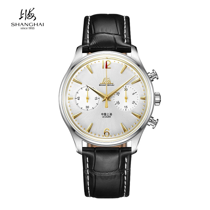 Shanghai Watch Chronograph Mechanical Men's Watch ST1901 Movement Manual Winding Watch 50M Waterproof Sapphire Wristwatch S5003