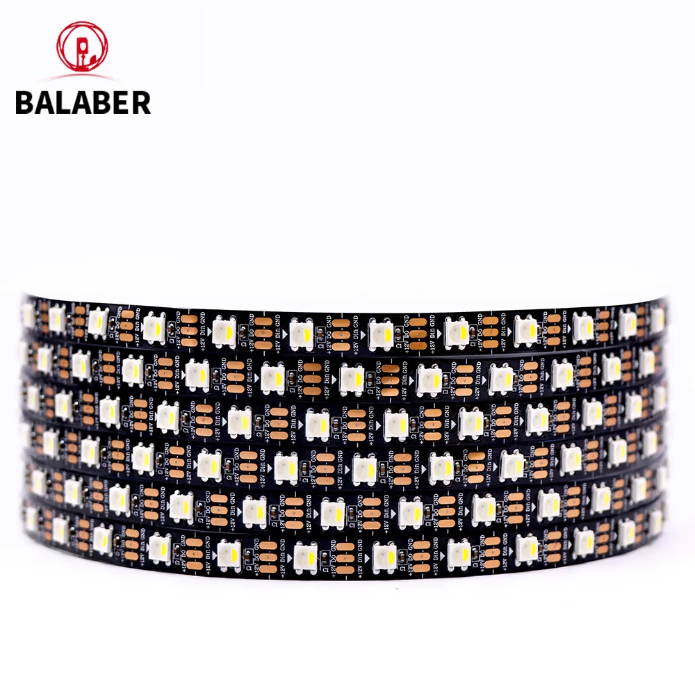 Sk6812 DC 12V RGBW RGBWW 5050SMD independently addressable 30/60/144 LEDs/m IP30/65/67 black/white PCB wire 1-5 meters