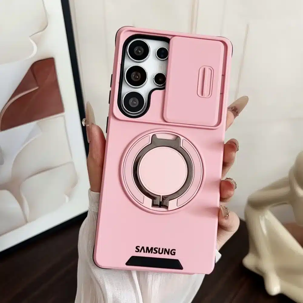 Slide Camera Protection Magnetic Case For Samsung S26 Ultra Plus S25 Ultra S24 FE For Magsafe Shockproof Armor Kickstand Cover