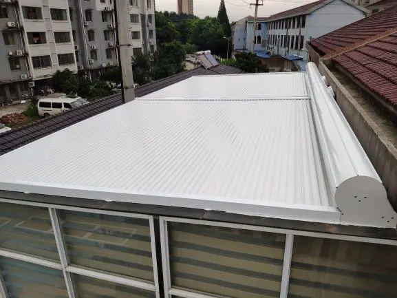 Smart Aluminum Glass Sun Room Electric Curtain Skylight Retractable Window Sun Blind Sheet Shutter Roof Roller