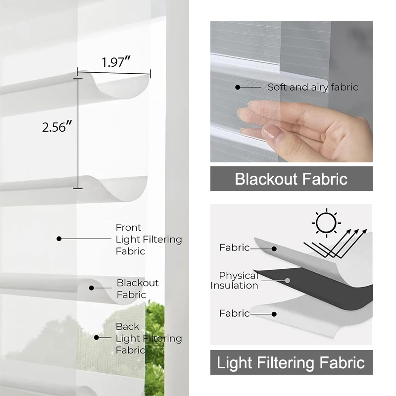 Smart WiFi Electric Shangri-La Printed Slat Curtain Blinds Shades Shutters Automatic 30"W X 48"L Roller Shades Built-In