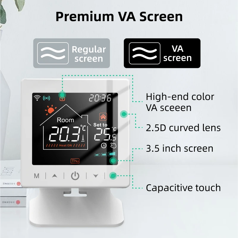 Smart home Wifi thermostat tuya RF wireless gas boiler heating programmable room temperature remote controller with alexa google