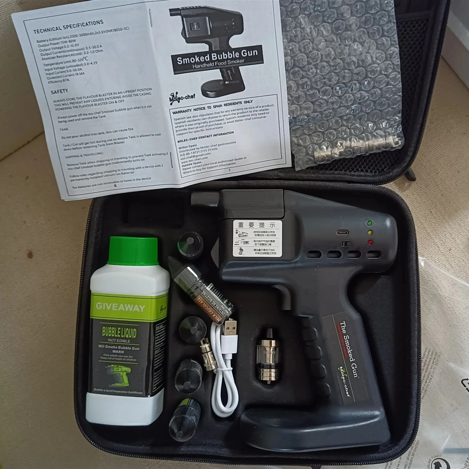 Smoker Bubble Tool 5-Flavour Oil and Edible Bubble for Food and Drink Bartender Kit Brewing & Wine Making Barwareaster