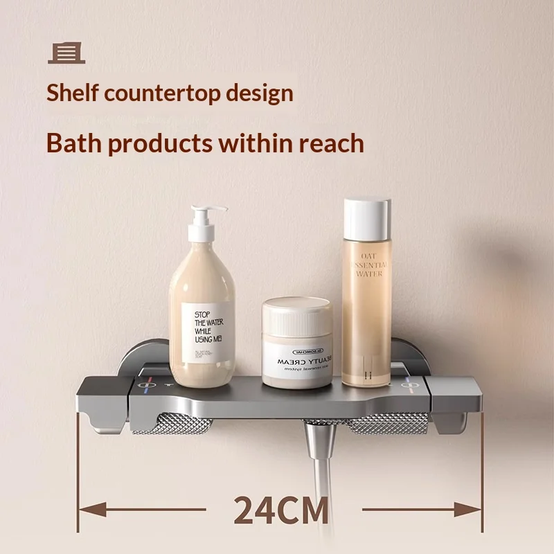 Solid Brass Triple Handle Tub Shower Faucet - Hot/Cold Mixing Valve with Shower Head Kit, All-Brass Bathroom Fixture