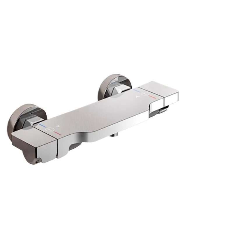 Solid Brass Triple Handle Tub Shower Faucet - Hot/Cold Mixing Valve with Shower Head Kit, All-Brass Bathroom Fixture