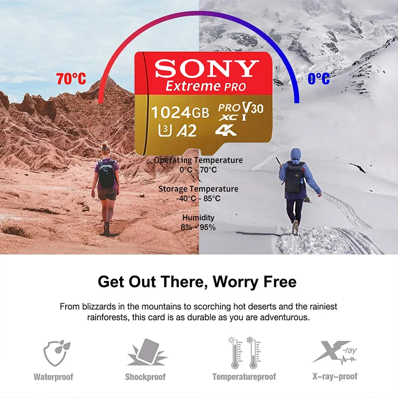 Sony 1TB 512GB Micro TF SD Card High Speed Transfer Ultra SD Memory Card A2 TF Flash Cards for Phone Camera 256GB 128GB 64GB