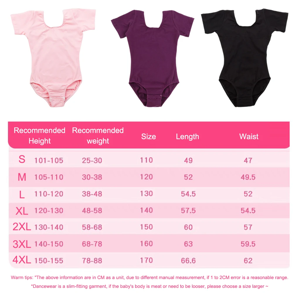 Stretchy Ballet Dance Outfit Short Sleeve Jumpsuit Dancewear Leotard Pink