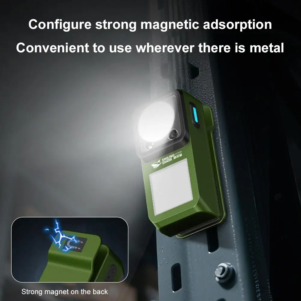 Strong Magnetic EDC Clip Flashlight Multifunction Adjustable LED Flashlight Outdoors Mini Work Light Rechargeable Camping Lamp