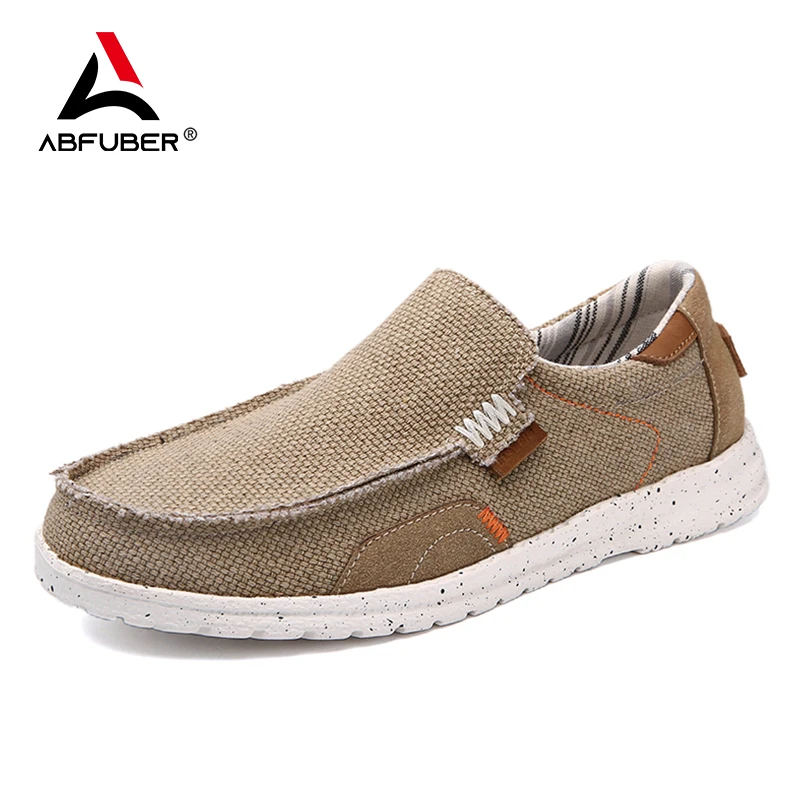 Summer Breathable Sneakers Men Canvas Shoes Slip On Loafers Men Comfty Casual Men Shoes Lightweight Flats Men Walking Zapatos
